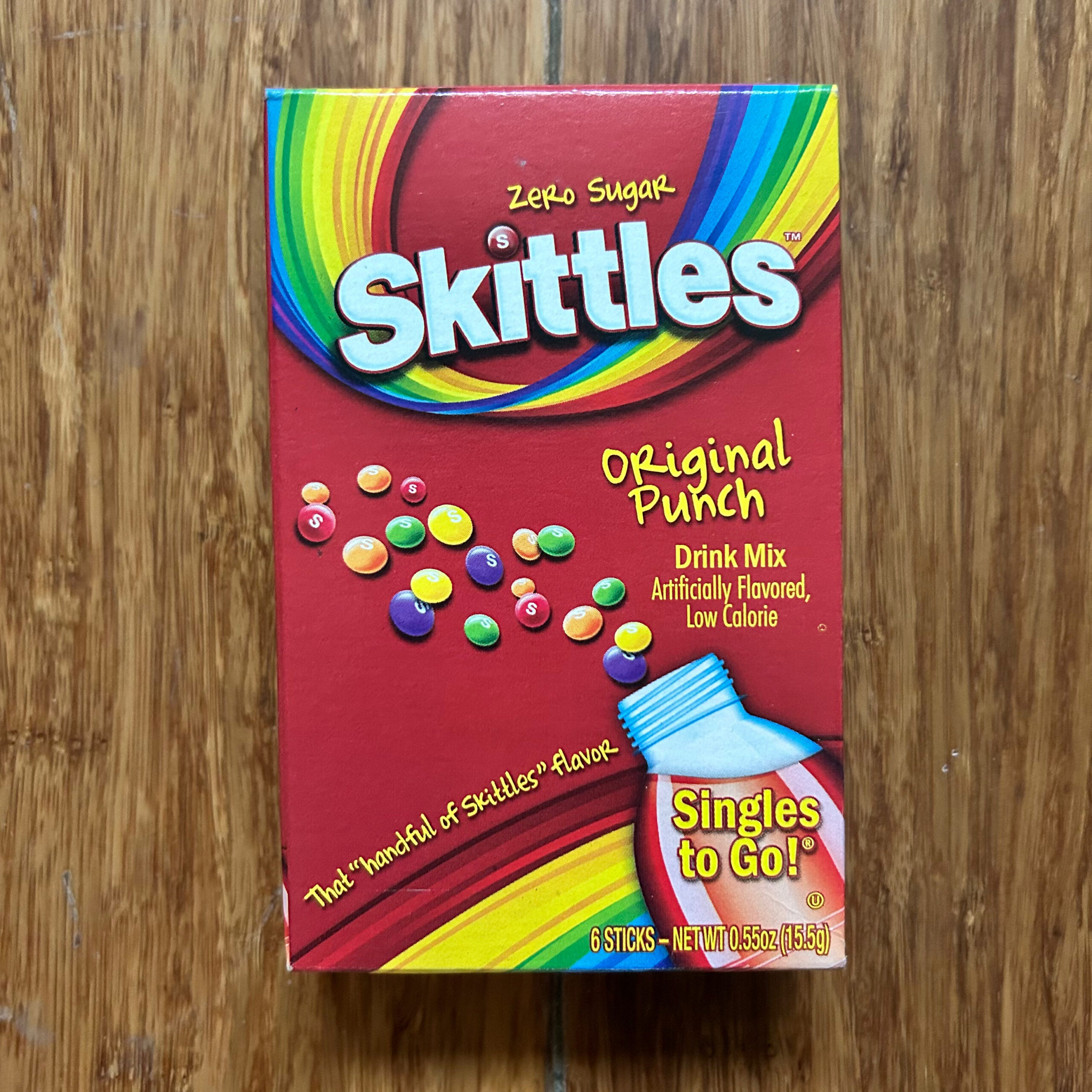 Zero Sugar Skittles Original Punch Drink Mix Artificially Flavored Low Calorie Singles to Go!